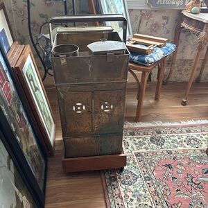 Dim Sum Cart on wheeled base antique copper